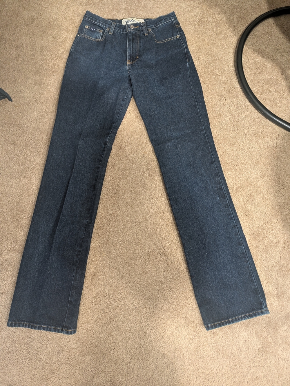 Express Womens Boot Cut Jeans - Dark Blue Denim